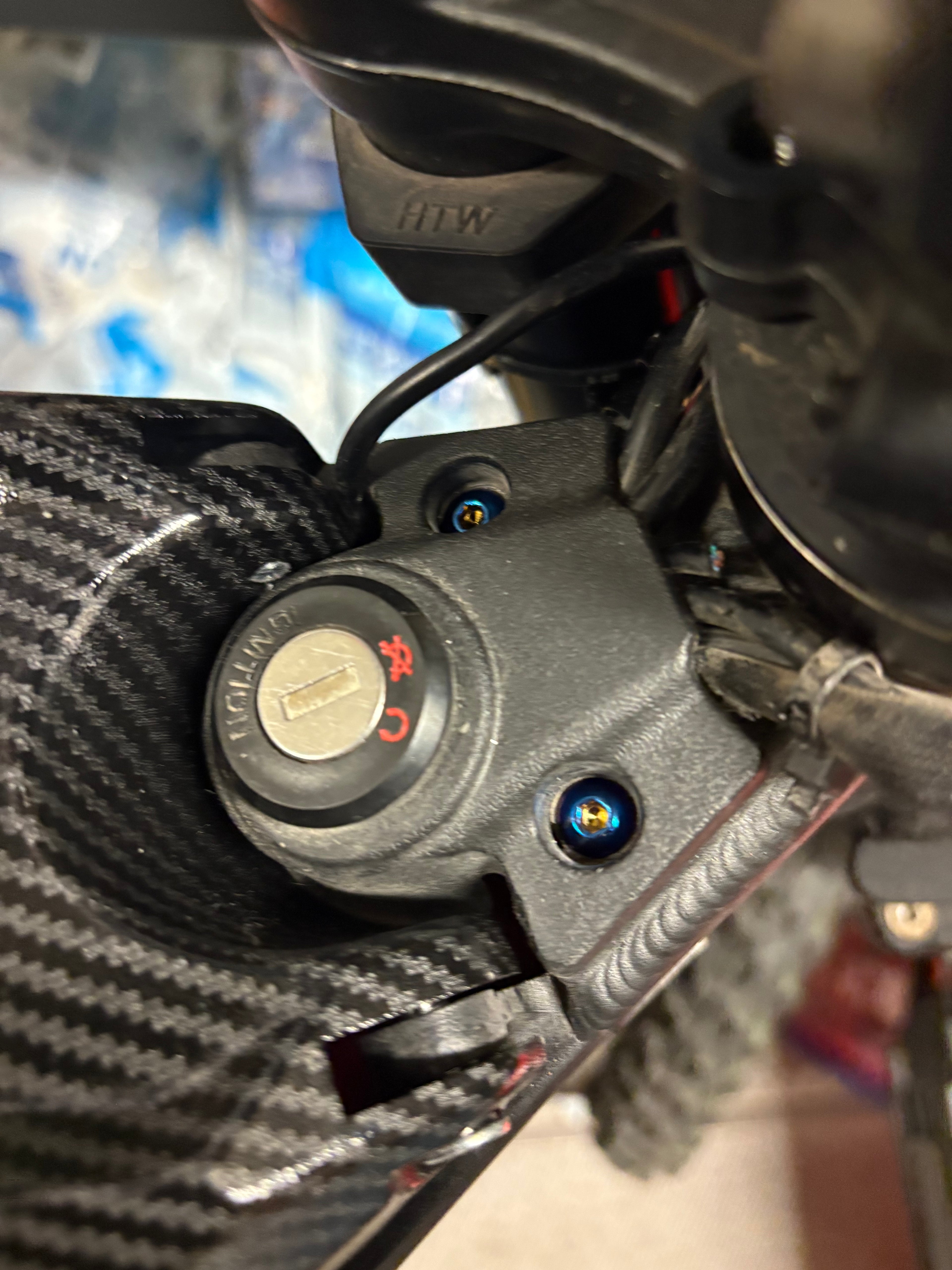 Titanium talaria key ignition bolts